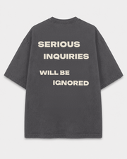 Serious Inquiries Tee back print on Shadow