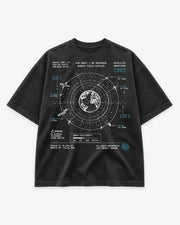 Satellite Graveyard Tee shadow SYSTEMS archive graphic tee with orbital debris and satellite linework