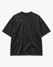 The Signal Tee Shadow front mockup with small last-seen chest signal