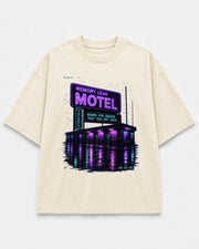 Memory Leak Motel Tee Cream front tee mockup