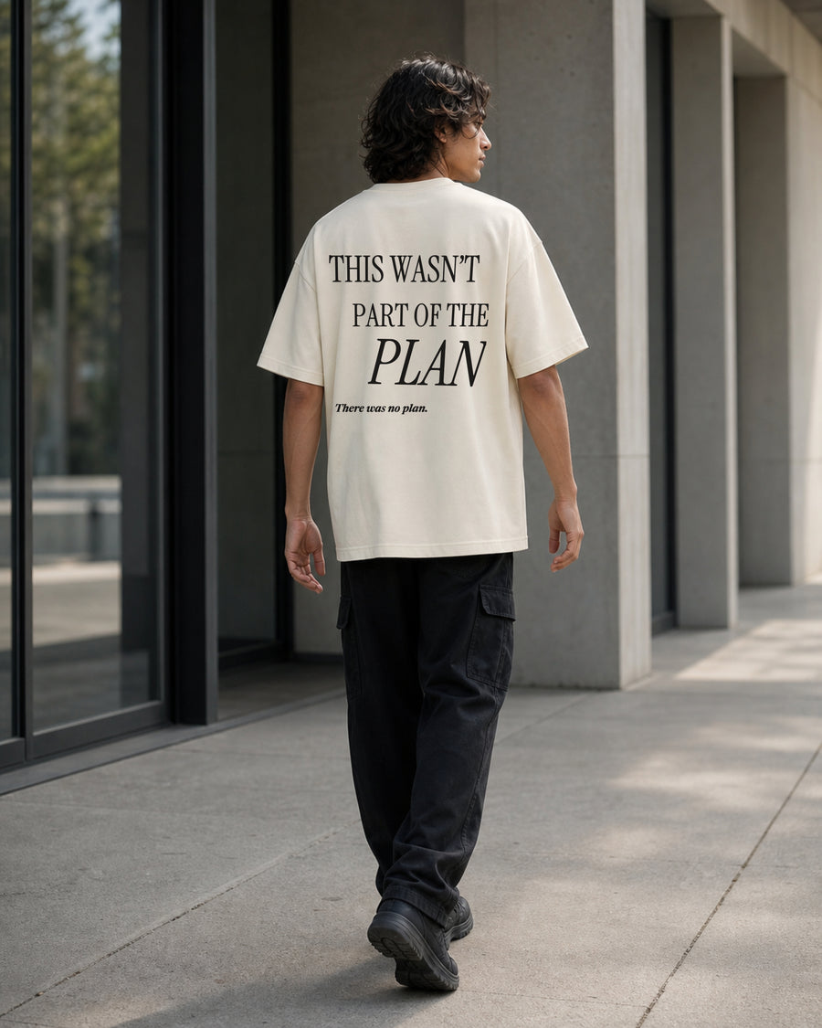 Not Part of the Plan Tee rear model view in Cream