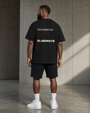 Rather Not Elaborate Tee rear model view in Black