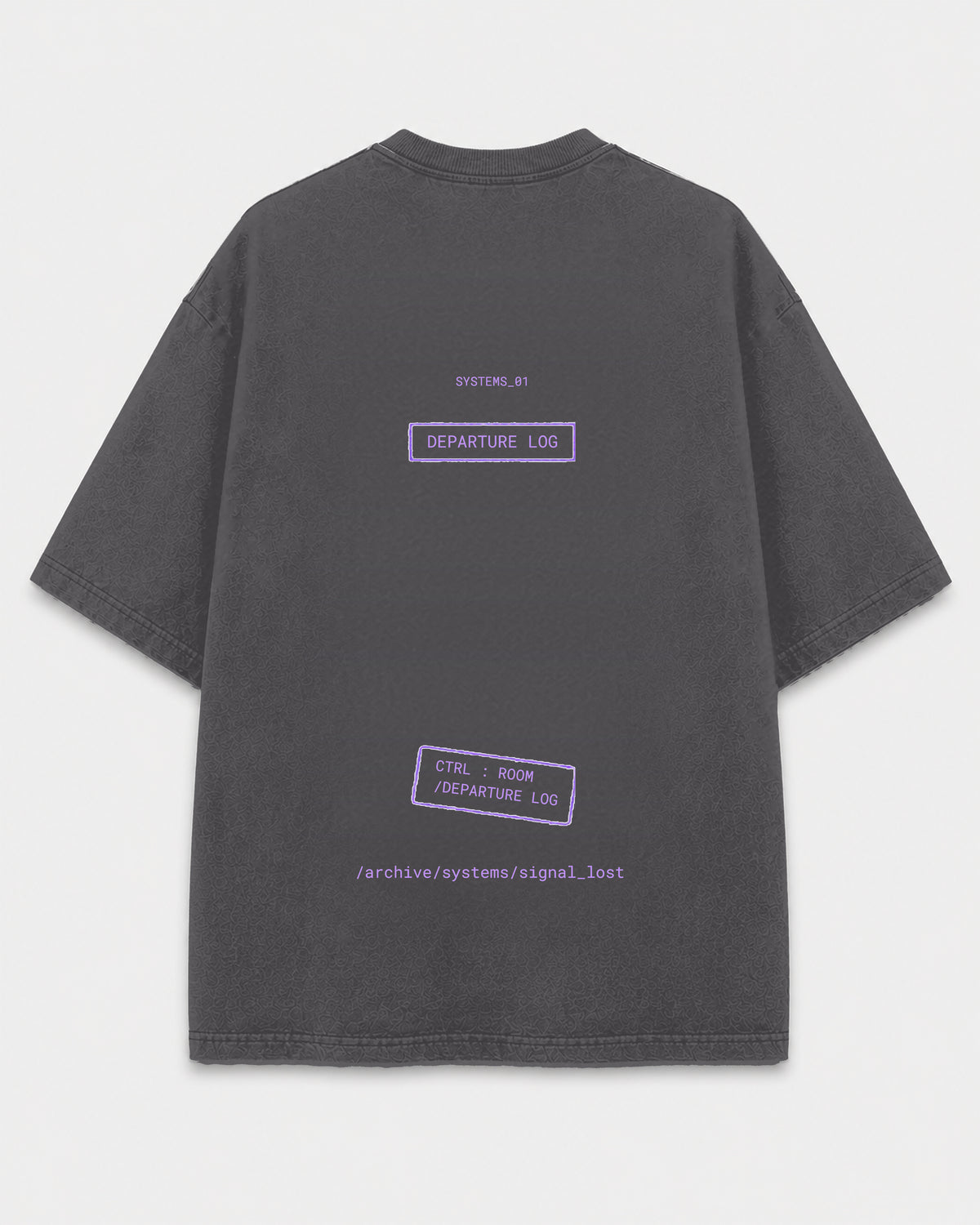 Signal Lost Tee SYSTEMS Shadow back media with corrected faded charcoal tee template