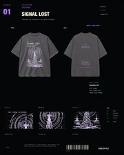 Signal Lost Tee SYSTEMS Shadow card media with corrected faded charcoal tee template