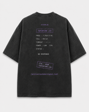 Signal Lost Tee back graphic with retro-future signal interface artwork