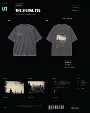 The Signal Tee MEMORIES Shadow card media with corrected faded charcoal tee template